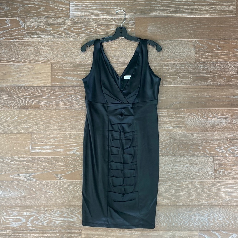 Calvin Klein Sheath Satin-Like Dress | Black | 12